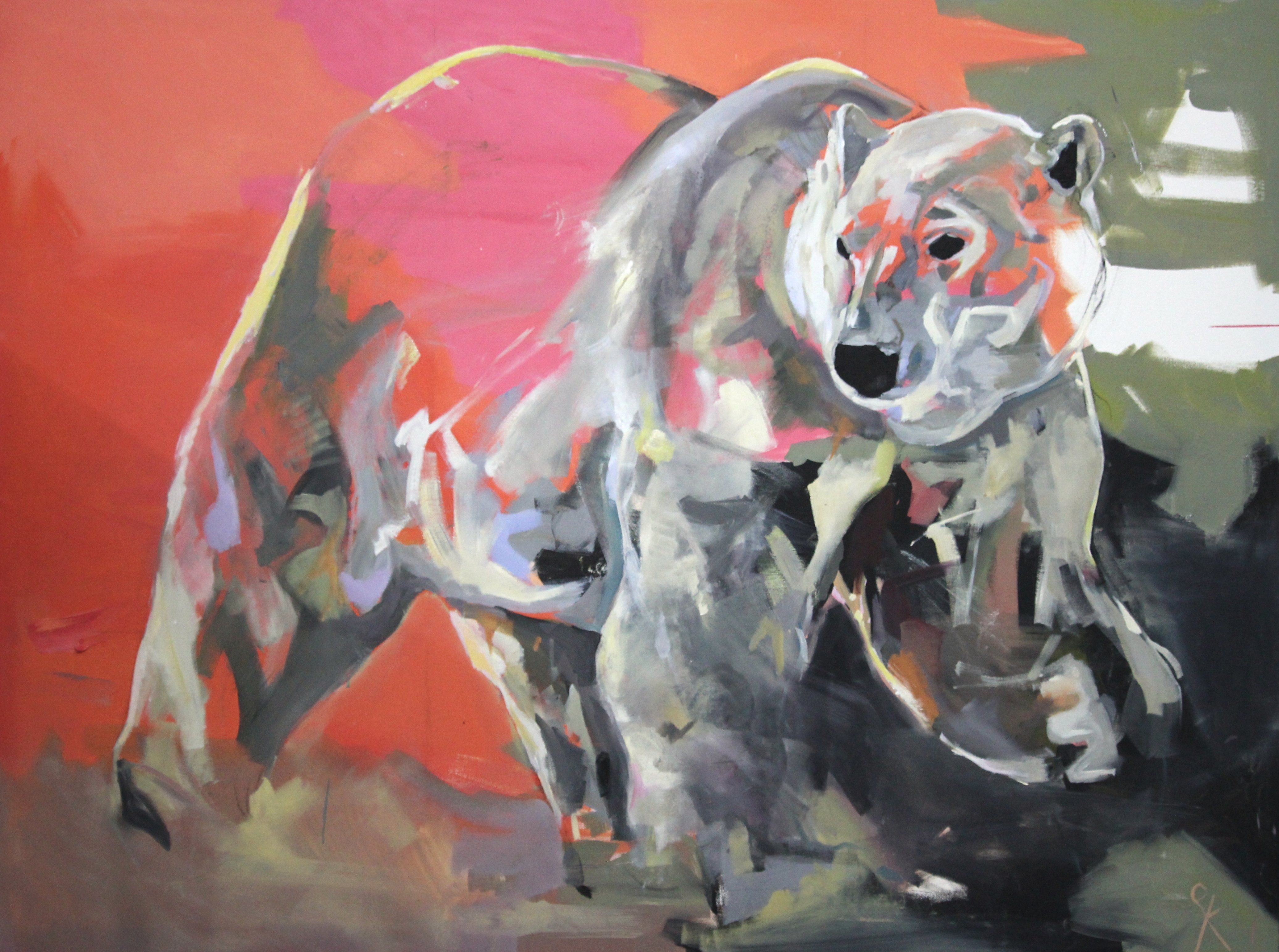 painting artwork polar bear